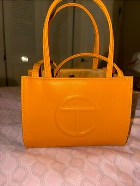 Telfar Mini Shopping Bag in Mustard yellow